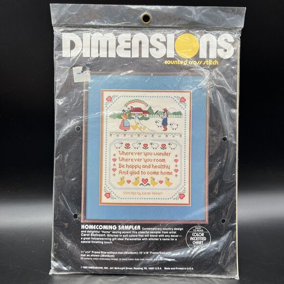 Dimensions Homecoming Sampler 3599 Counted Cross Stitch Carol Stolvoort 1985 - Picture 1 of 9